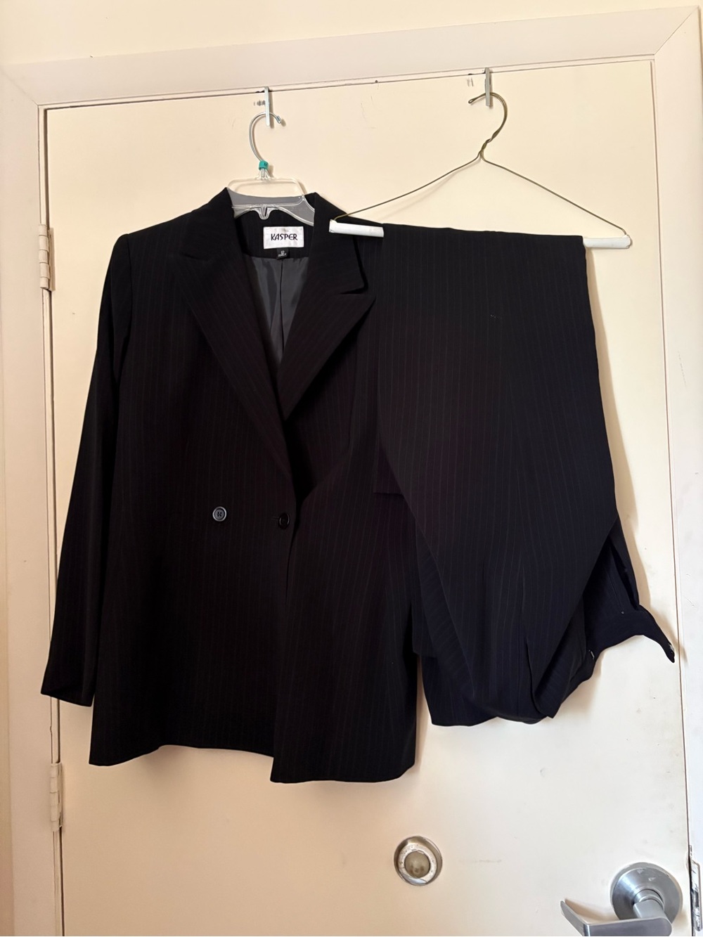Kasper Black Pinstripe Women's Suit Jacket